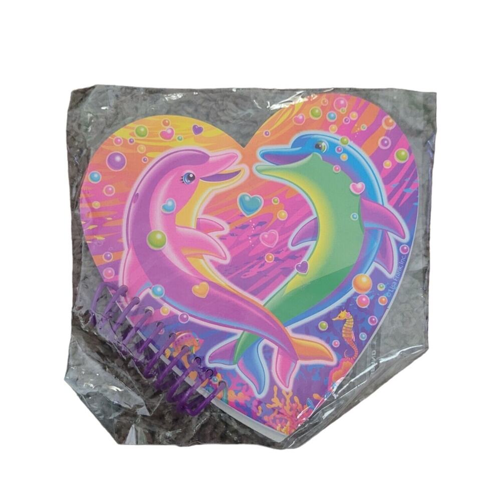 lisa frank dolphin notepad heart shaped 40 sheets spiral notebook